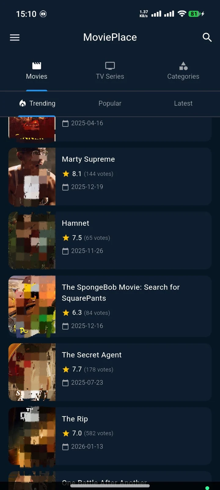 MoviePlace Downloader screenshot